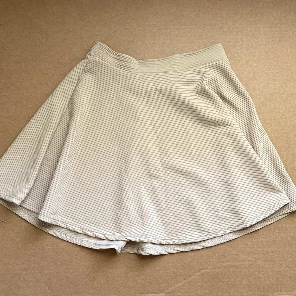 Charlotte Russe Ribbed Knit Skater Skirt Tan Women Size M